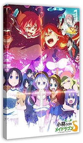 Miss Kobayashi's Dragon Maid S Anime Leinwand Poster Wandkunst Dekor Druck Bild Gemälde für Wohnzimmer Schlafzimmer Dekoration Rahmen: 30 x 45 cm