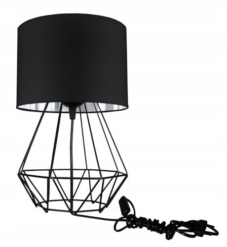 FKL DESIGN Home Deco Tischlampe Tischleuchte Nachttischlampe Designerleuchte Schwarz Leuchte Lampe Schreibtischlampe aus Serie TAD30-N1