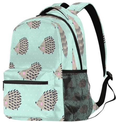 Niedlicher Igel-Rucksack für Männer, Frauen, Jungen, Mädchen, Igel-Rucksack, Schule, Büchertasche, Wandern, Reisen, Laptop, Rucksack, lässiger Tagesrucksack, farbig, Large
