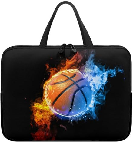 Surwin Sacoche pour Ordinateur Portable Porte-Documents Sacs À Main, Sac D'ordinateur Portable pour 10-17 Ordinateur Portable Ordinateur Portable Sacs À Bandoulière (17,Basket-Ball c)