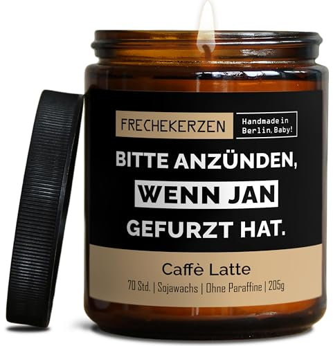 Lustige Duftkerze mit Spruch für Freunde, Geschwister, Papa | Handgemacht aus Sojawachs |Personalisierte Geschenkkerze In Geschenkbox | Valentinstag Geschenk Geburtstag |Kaffee