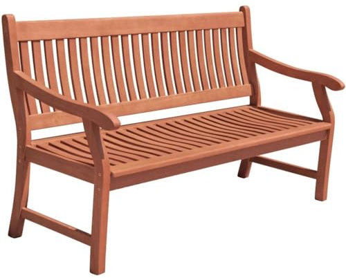 möbelando Gartenbank >New Jersey< in braun/holzoptik - 158x90x68 (BxHxT)
