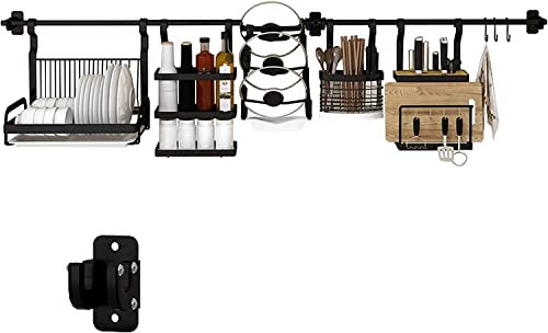 BLZ Étagère à vaisselle au-dessus de l'évier en acier inoxydable, étagère de rangement de cuisine au-dessus de l'évier, porte-couverts avec 3 crochets, étagère de rangement for fournitures de cuisine,