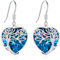 Eusense Pendientes Árbol de la Vida Pendientes de Plata de Ley 925 para Mujeres Pendientes de Cristal Corazón Regalos de Joyería para Damas Niñas