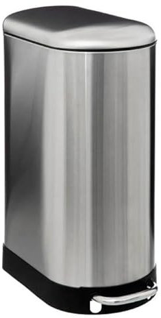 Paris Prix FIVE Simply Smart - Poubelle de Cuisine Fine en Inox Ariane 30L Argent