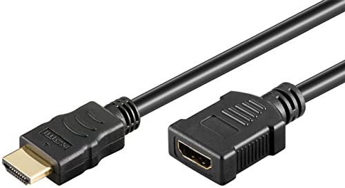 goobay 61306 HDMI Cavo di prolunga ad alta velocità con Ethernet (4K@60Hz), Cavo HDMI Maschio a Femmina, Prolunga HDMI UHD per PS5/Xbox/laptop/monitor ecc/0,5 metro