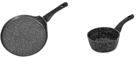 Blackmoor Classic 26cm Pancake Pan/Non-Stick Coating/Cool Touch Handle/Suitable for Induction Hob & 66120 Classic 16cm Milk Pan/Non-Stick Coating/Cool Touch Handle
