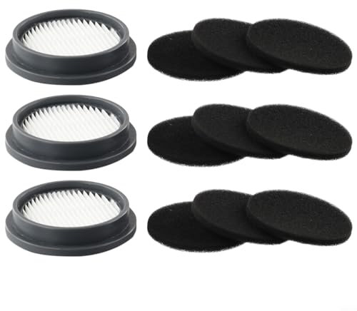 Paquete de 3 filtros HEPA y 9 filtros de esponja para aspiradoras inalámbricas Afoddon A200Pro/A200 ORFELD B08/C10A/C10G NEQUARE S12, S25, S26, S25Pro.