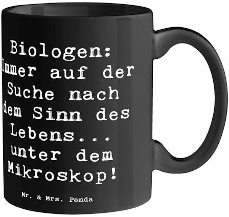 Mr. & Mrs. Panda Tasse Spruch Biologin Mikroskop - Geschenk, Zellen, Kaffeetassen, Inspiration, Berufspassion, Geheimnisse des Lebens, Berufsleben,