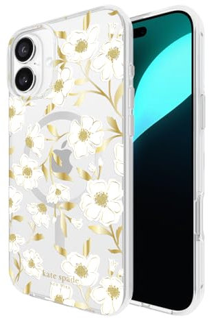 Kate Spade New York iPhone 16 Plus Case - Compatible with MagSafe - Designer Phone Case - Sunshine Floral Gems
