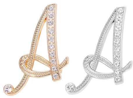 2 Broschen Mit Dem Buchstaben A, Strassbroschen, Legierungsbroschen, Kreative Personalisierte Broschen, Elegante Broschen, Bekleidungsaccessoires