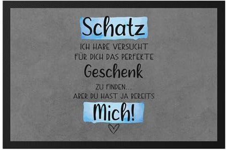 Hey!Print Fussmatte mit Spruch Schatz ich Habe versucht Finden Paar Pärchen Valentinstag