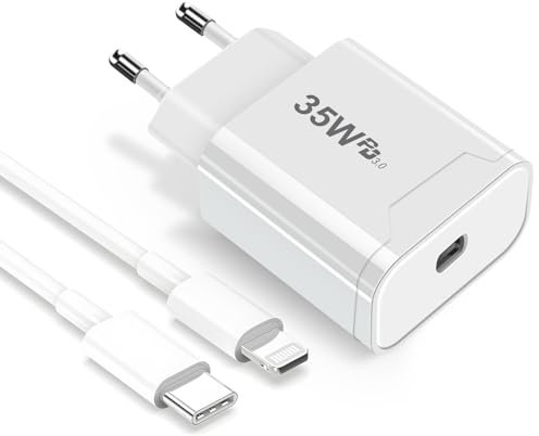 Chargeur USB C,Chargeurs Rapide Phone 35W with 2M Cable Prise Mural Secteur Adaptateur Alimentation PD 3.0 pour iPhone 14 13 12 11 XS Pro Max SE