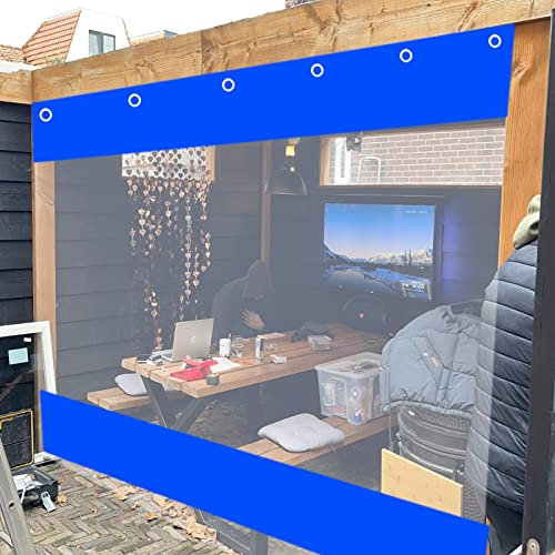 Cortinas azules de 3 x 3 m para exteriores, lona resistente de 0,5 mm con ojales para pérgolas, toldos, tiendas de campaña, puertas de garaje, lonas impermeables personalizables
