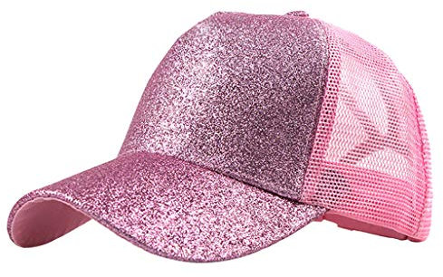 Kappe Damen Glitzer Basecap Atmungsaktiv Baseball Cap Pferdeschwanz Sonnenhut Einstellbar Baseballkappe Pailletten Party Hüte Laufcap Sportkappe Schirmmütze Damen Sneaker Sale