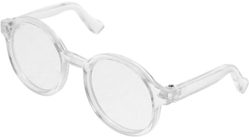 SEWOART Mini Doll Brille Transparent Kunststoff Runde Puppenbrille Miniatur Eyewear Accessoire Für Puppen DIY Ankleide Zubehör Spielzeug