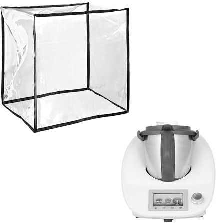 kwmobile TPU Hülle transparent kompatibel mit Thermomix TM5 / TM6 mit Varoma - Küchenmaschine Staubschutz Abdeckhaube - Staubhaube in Transparent Schwarz