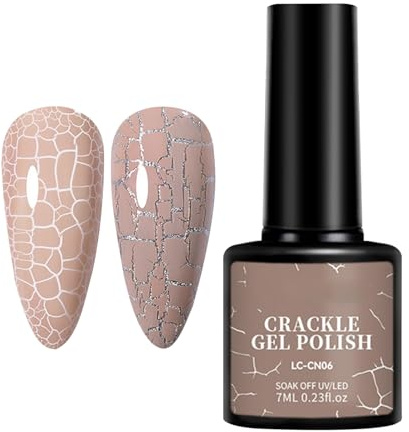 Crackle Nagellack, Crackle-Gel-Nagellack, 7ml Mädchen Maniküre Vorräte, trendiger Crackle Effect Polish, schnell trocknende Anwendung für Salon, Zuhause, Urlaub, Abschlussball, Dating