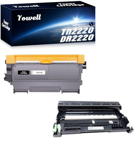 Yowell TN2220 Toner DR2200 Drum Kompatibel für Brother TN2220 TN 2220 TN-2010 DR2200 für MFC 7360N HL-2130 DCP-7055 DCP-7055W HL-2250DN MFC-7460DN FAX-2840 HL-2240 HL-2135W
