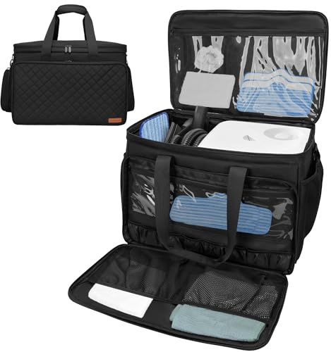 FURIMETY Steam Cleaner Bag for Dupray Neat and Neat Plus, Quilted Black | Padded Storage Case with Removable Divider, Multiple Pockets, Tube Straps, Bottom Support, Handles and Shoulder Strap