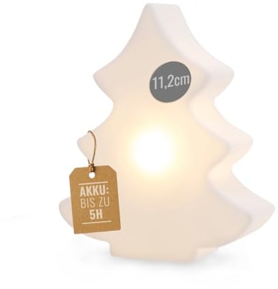 8 seasons design LED Tannenbaum Mini-Leuchte Shining Tree Micro – Dekolampe 11 cm - kabellos mit Akku & USB-C aufladbar - Tischdeko, Adventsbeleuchtung, leuchtende Winterdeko, Weihnachten