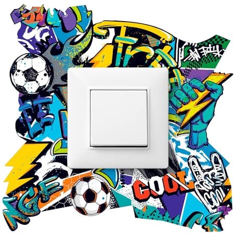 Muralo Wandtattoo Aufkleber Moderne Graffiti, UV-beständig - 20x20 cm | Wandsticker, Modernes Design - ideal für Kinderzimmer und Babyzimmer, für Mädchen und Jungen, einfach anzubringen