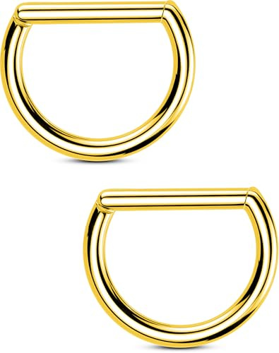 OUFER Body Piercing Nipple Bar: 2pcs 14G 316L Surgical Steel 14MM Clicker Nipple Rings Piercing Barbells Jewellery Set for Women Men