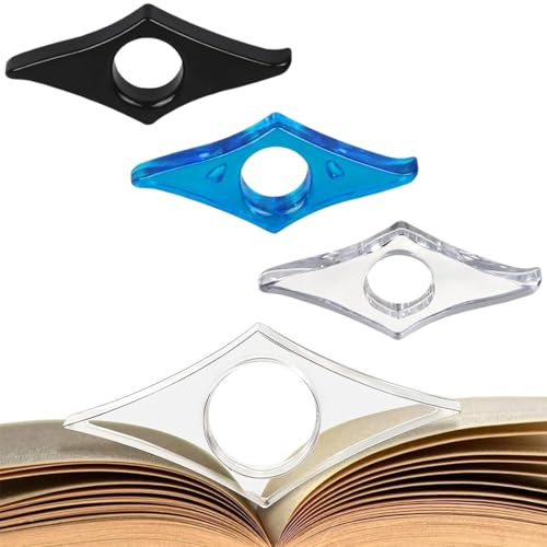 BAHME Lot de 3 Porte livres en Résine de Pouce, Supports de Page de Livre, Bague de Lecture, Anneau de Lecture de Pouce, Marque Pages pour Amateurs de Livres, Rats de Lecture et Enseignants