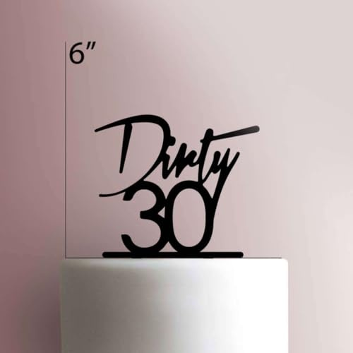 Dirty Thirty Tortenaufsatz aus Acryl, 15,2 cm breit, Schwarz