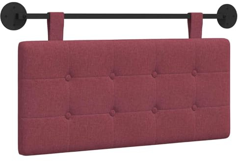 vidaXL Hängendes Kopfteil Weinrot Stoff, Stylisches hängendes Kopfteil für Schlafzimmer, modern und platzsparend, gepolstert und wandmontiert