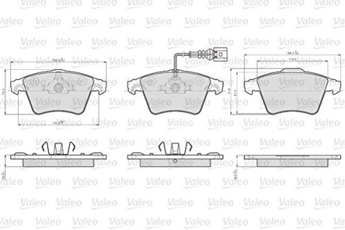 VALEO 873746 Bremsbeläge | Kompatibel mit: VW MULTIVAN T5, MULTIVAN T6, TRANSPORTER T5 Bus, TRANSPORTER T5 Kasten