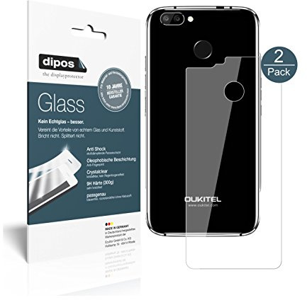 dipos I 2x Screen Protector compatible with Oukitel U22 rear Flexible Glass 9H Display Protection