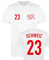 WM EM Trikot - Schweiz 23 - Herren T-Shirt - Weiss/Rot Gr. XL