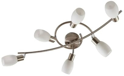 Faretto 'Arda' dimmerabile (Moderno) colore Grigio, in Vetro ad es. Soggiorno & Sala da pranzo (6 luci, E14) di Lindby | Lampada da incasso, plafoniera, applique
