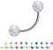 Treuheld® | 1.6mm x 10mm Piercing Banane | 5mm Kristall Kugeln | Klar - Transparent |Chirurgenstahl | Silber | Bauchnabelpiercing Nippelpiercing
