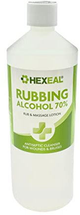 Hexeal 70% Rubbing Alcohol 1L – 1L Bottle of Lab Grade Isopropyl Alcohol 70% / Isopropanol – Cleaning Fluid, Disinfectant & Solvent for Paint Thinning – Degreaser & Sanitiser