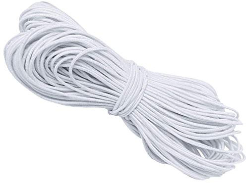 WedDecor Premium 1mm Elastic Cord Beading Cords, Strings & Threads for Jewellery Making, Sewing, Bracelets Necklace Beading, DIY, Wraps, Crafts and Hobby Projects, White, 10 Metres