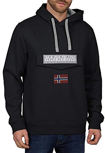 Napapjiri Burgee Win Felpa con Cappuccio, Black, XS Uomo
