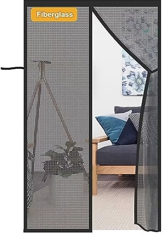 Orumrud Mosquitera Magnética Para Puertas 80x210 cm, Mosquitera Puerta Magnética Protección Contra Insectos Cortina Mosquitera para Puerta del Balcón, Sala de Estar, Reforzada Fibra de vidrio, Negro