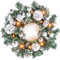 Christmas Wreath Front Door, 40CM Glowing Garland with Battery Operated String Lights, Hanging Decorations for Party, New Year, Yard Garden Outdoor Tree Window Patio Pathway Decoration (Silver)