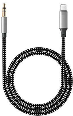 Jiadouaux Aux Cable for iPhone in Car 3.5mm Aux Cord Aux lead Compatible with iPhone Works for Car Stereo (Silver)