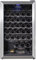 SMETA Wine Fridge | Beer, Wine & Drinks Fridge with Glass Door, 33 Bottles under counter wine cooler,digital touch screen ＆ LED Lights, wine cooler fridge with Stainless Steel Frame, Black, 95L