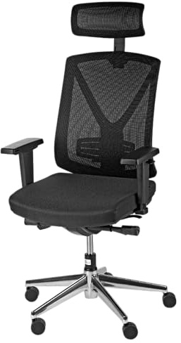 Sigma Bürostuhl EC 901, 122 x 66.5 x 48.5 cm, Kunststoff/PP/Aluminium, mit Rädern, Verstellbare Sitzhöhe, schwarz
