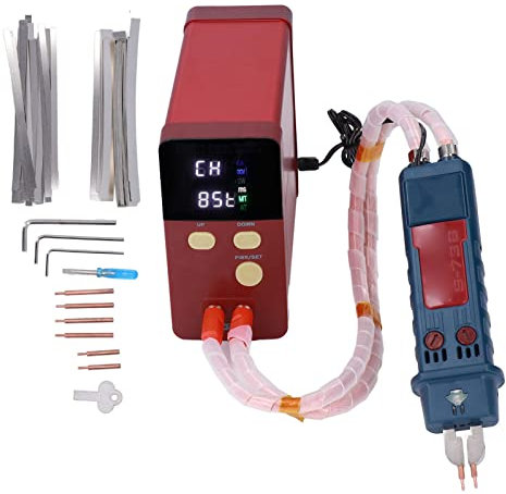Maquer Puntatrice a Impulsi, Portatile 12kW Alta Frequenza Saldatrice Digitale, 801D Saldatrice a Punti a Batteria Saldatrice a Impulsi con Penna per Saldatura a Punti 73b per Pacco Batterie(#1)