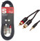 Stagg STC3CMXM Cable RCA a XLR (macho, 3 m) + Amazon Basics Cable adaptador (3,5 mm a 2 machos RCA, 1,2 m)