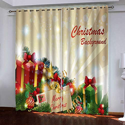 Bishilin Vorhang Kinderzimmer Verdunklung 2er Set 214x160CM, Wohnzimmer Vorhänge Blickdicht Modern mit ÖsenGeschenke Glocken