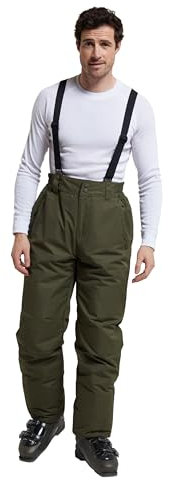 Mountain Warehouse Dusk II Mens Ski Pants - Warm Padded Fleece Lined Trousers, Thermal Tested -20 °C & Snowpoof - Winter Skiing, Winter Sports, Walking Dark Khaki XS