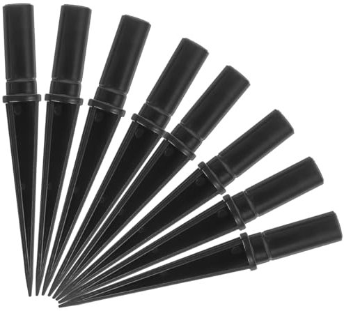 Happyyami 10pcs Reinforced Plastic Ground Spikes Light Replacement Tent Pegs ABS Solar Torch Lights Spikes Stake for Garden Light Security Light