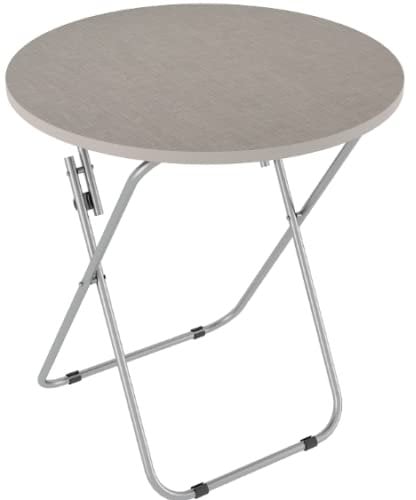 Round Wooden Folding TV Side Table Laptop Computer Desk Coffee Tea Picnic Snack Table (Sonomo)