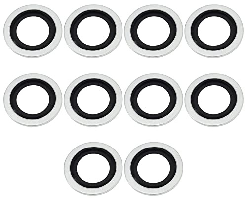 YINETTECH 10Pcs Oil Drain Plug Gaskets Replacement 110265505R 6079970345 8200641648 3121867 Compatible with Renault Compatible with Dacia Aluminum Alloy